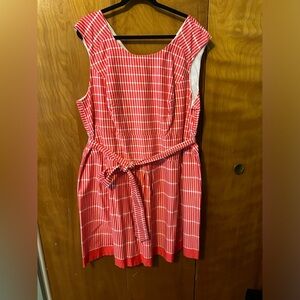 Dress Barn white & coral pink sleeveless plus size dress
